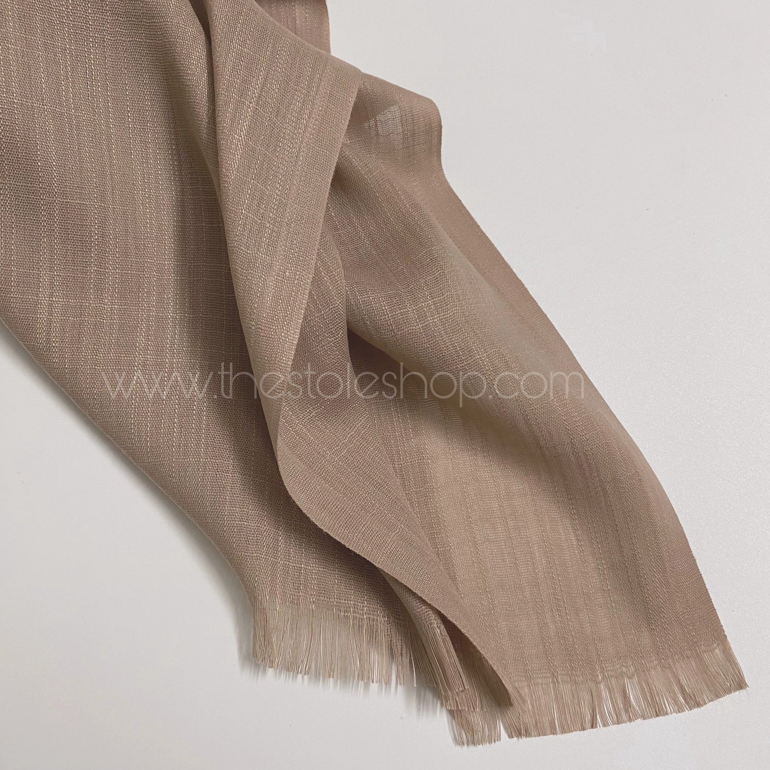 Premium Turkish – Slub Textured (Regular Width) – Rose Beige